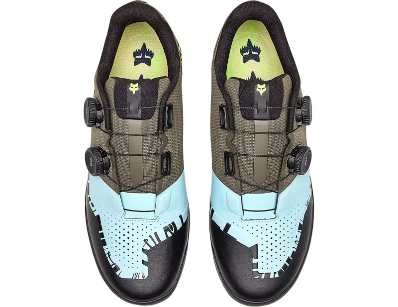 Fox Racing Limited Edition Union BOA Shoes in Green/Blue/Yellow-2