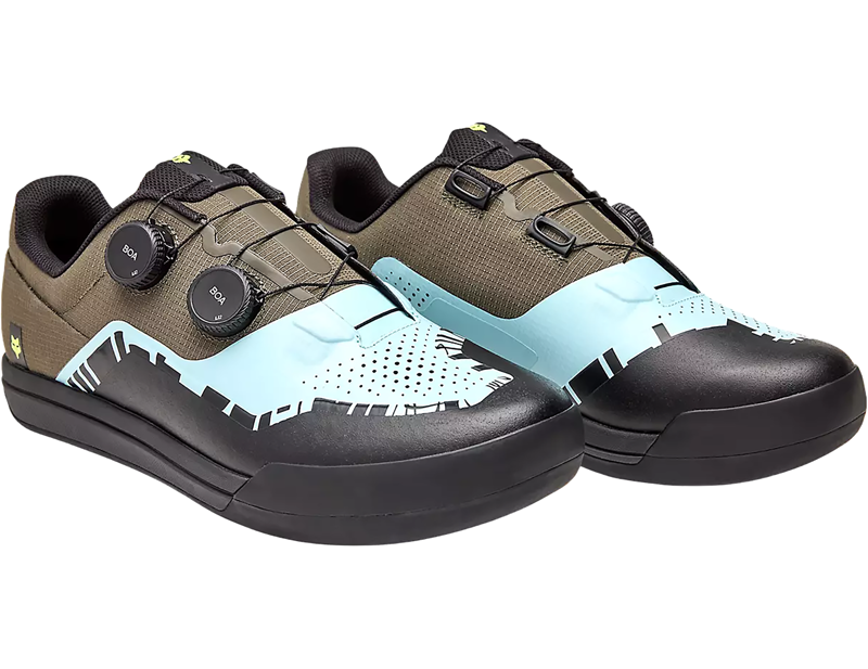 Fox Racing Limited Edition Union BOA Shoes in Green/Blue/Yellow-3