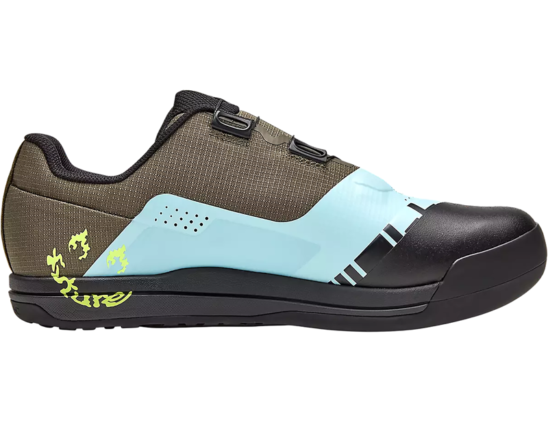 Fox Racing Limited Edition Union BOA Shoes in Green/Blue/Yellow-4