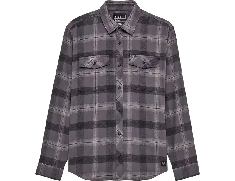 Fox Survivalist Core Flannel Long Sleeve Shirt in Dark Shadow Grey