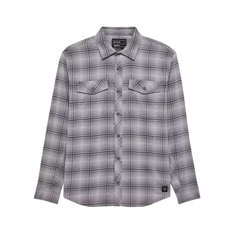 Balfes Bikes Fox Survivalist Stretch Flannel Long Sleeve Shirt in Light Grey | Free postage over £30, £10 off first order, price match & 0% finance.