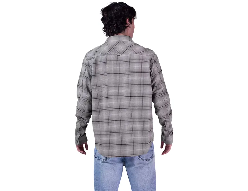 Fox Survivalist Stretch Flannel Long Sleeve Shirt in Light Grey-3