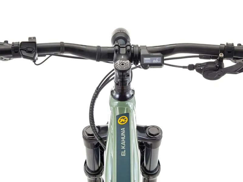 Kona El Kahuna SUV Electric Mountain Bike 2025 in Gloss Landrover Green w/ Matte Black Forest and Indicat-9