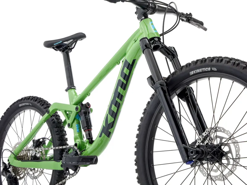 Kona Process 24 inch wheel Kids Bike 2026 in Gloss Kiwi with Charcoal Cyan Decals-2