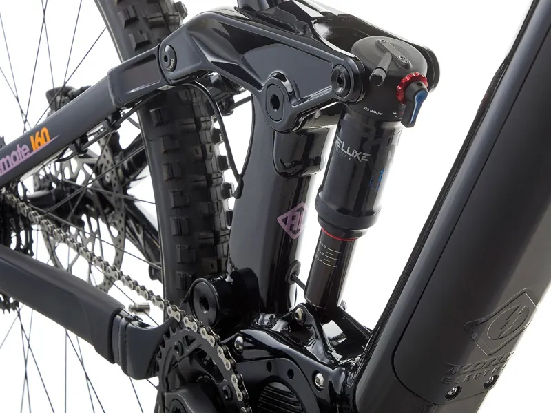 Kona Remote 160 Electric Mountain Bike 2026 in Gloss Black w/ Furnace Fade and Purple Decals-6