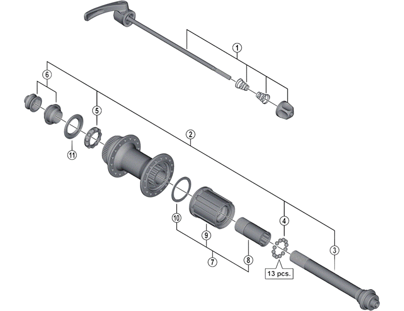 Balfes Bikes Shimano SHimano FH-M770 hub axle unit | Free postage over £30, £10 off first order, price match & 0% finance.