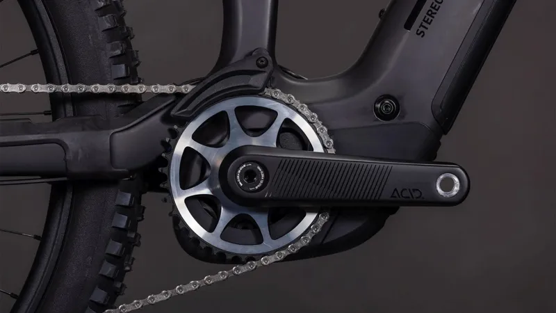 Cube Stereo Hybrid one77 HPC AT 800 Full Suspension Electric Mountain Bike 2026 in Carbon/Gold-3