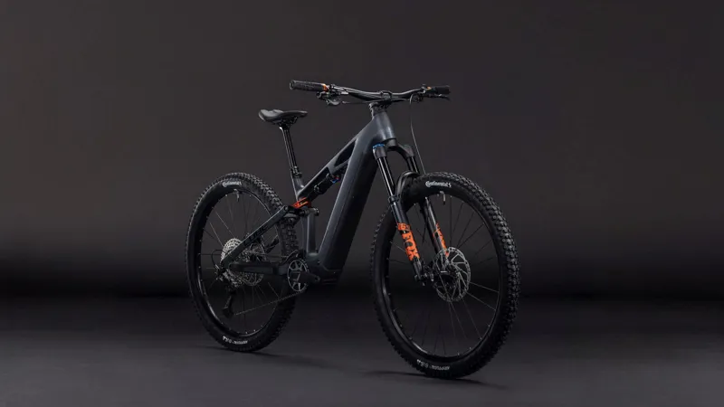 Cube Stereo Hybrid one44 HPC SLX 800 Full Suspension Electric Mountain Bike 2026 in Slabgrey/Orange-7
