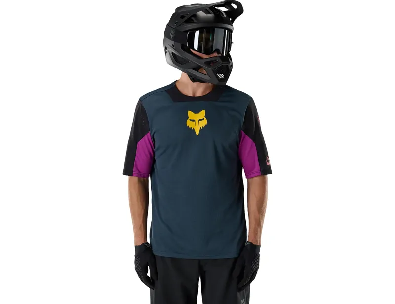 Fox Defend Creation Short Sleeve Jersey in Galaxy Blue-2