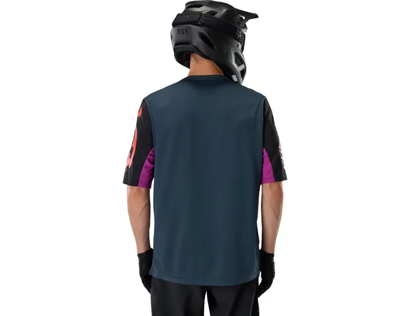 Fox Defend Creation Short Sleeve Jersey in Galaxy Blue-3