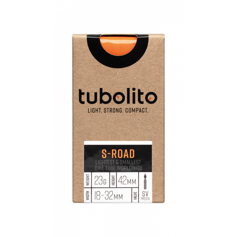 Tubolito S-Tubo Road Presta Inner Tube in Neon Orange 700x18-28-1