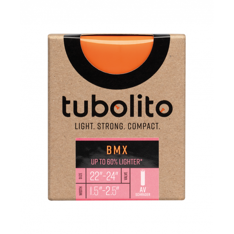 Tubolito Tubo BMX Schrader Inner Tube in Orange 22/24 x 1.5-2.5-1