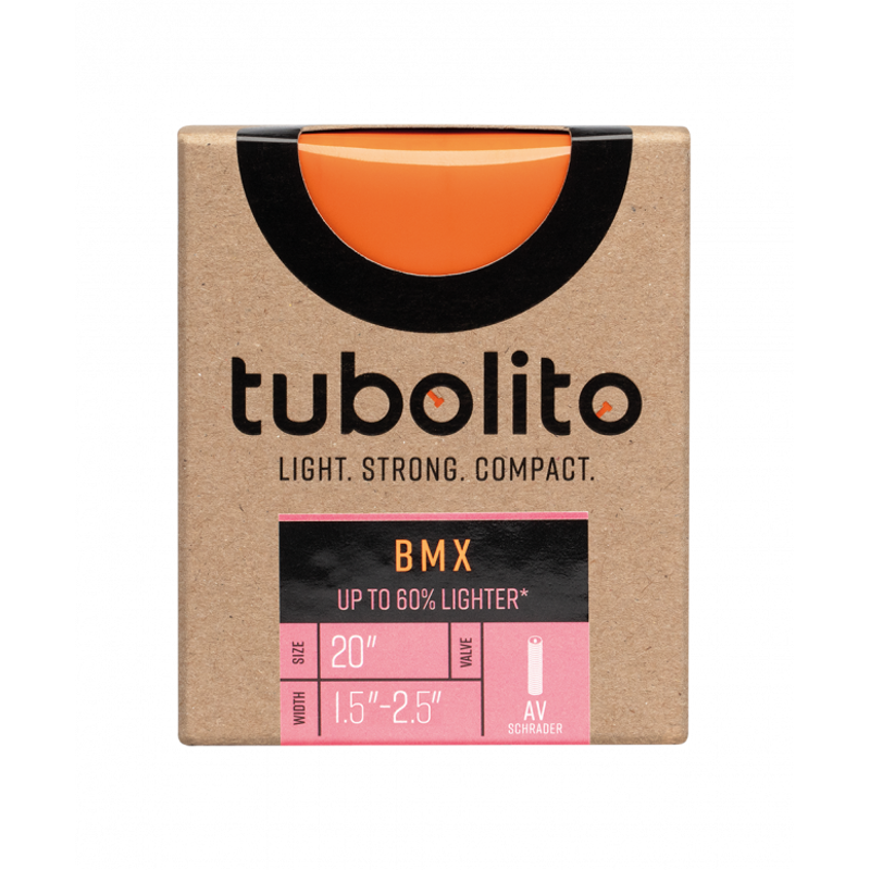 Tubolito Tubo BMX Schrader Inner Tube in Orange 20 x 1.5-2.5 -1