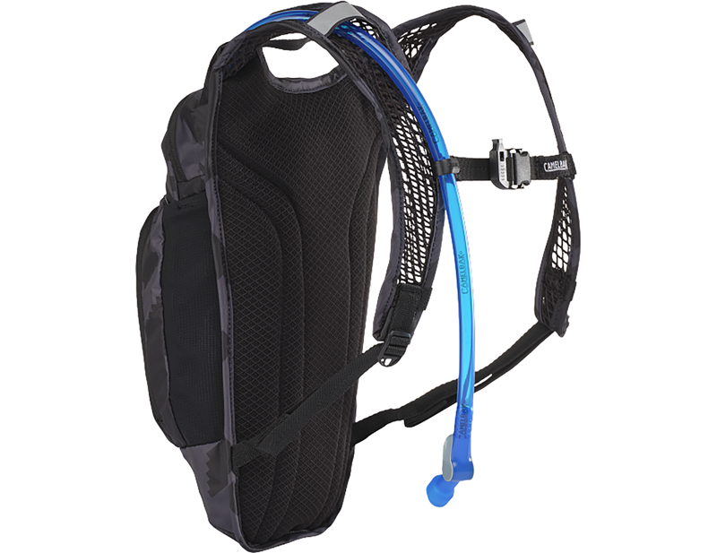 Camelbak Kids' Mini M.U.L.E. 5L Hydration Pack with Crux 1.5L Reservoir in Black Camo-1