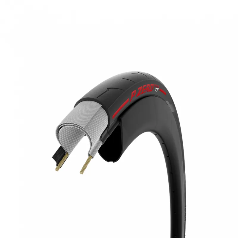 Pirelli P Zero Race TT 700x26-28c Tyre in Black/Red-5