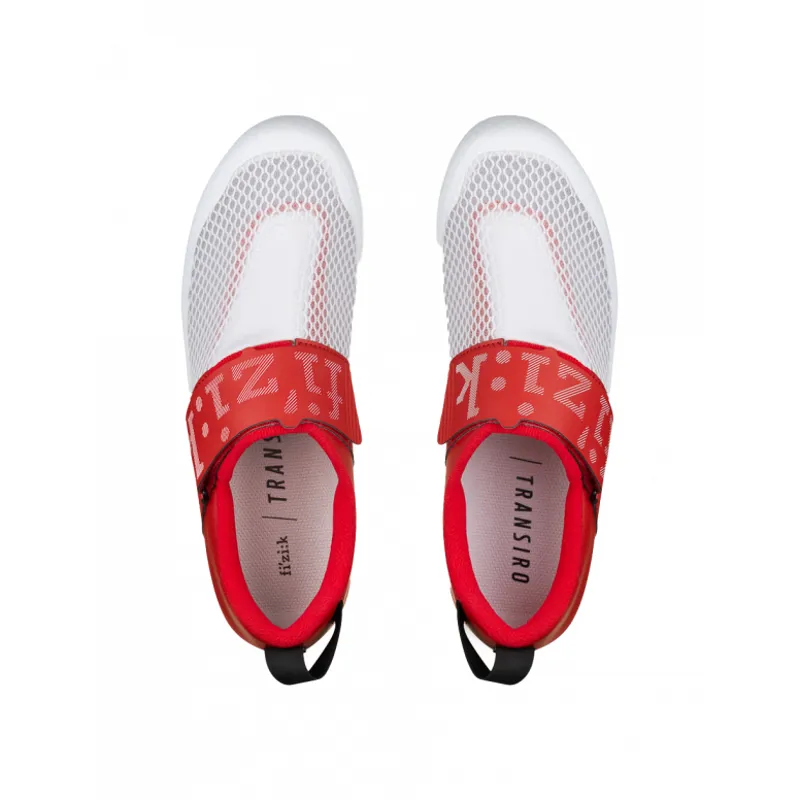 Fizik Transiro Hydra Triathlon Shoes in White/Red-3