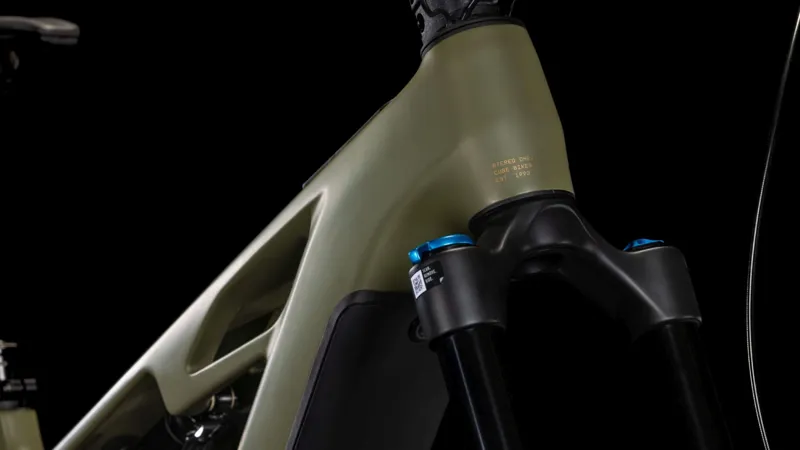 Cube Stereo Hybrid ONE77 HPC TM 800 Electric Full Suspension MTB 2025 in Dustyolive/Gold-6