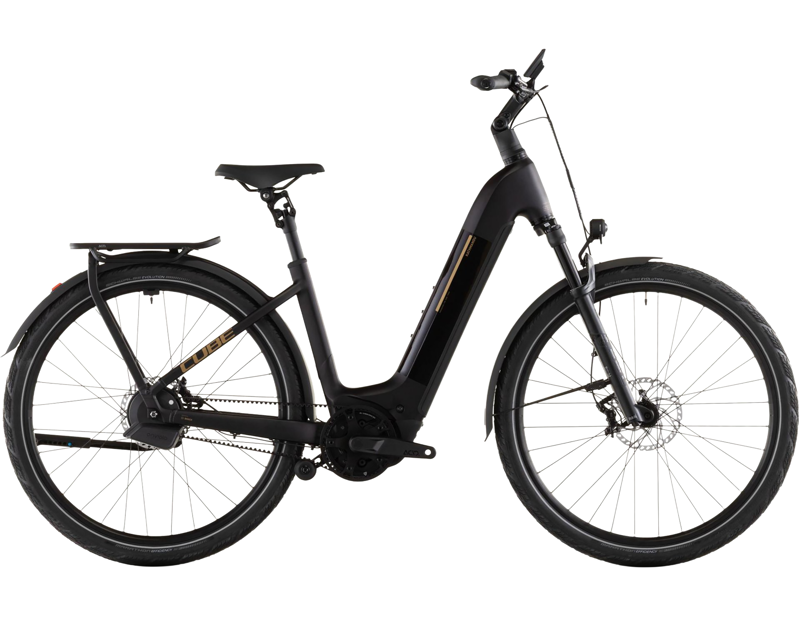 Balfes Bikes Cube Kathmandu Easy Entry Hybrid Comfort SLX 800 Electric Hybrid Bike 2026 in SolarEclipse/Gold | Free postage over £30, £10 off first order, price match & 0% finance.
