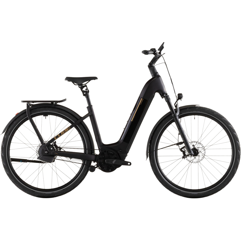 Balfes Bikes Cube Kathmandu Easy Entry Hybrid Comfort SLX 800 Electric Hybrid Bike 2026 in SolarEclipse/Gold | Free postage over £30, £10 off first order, price match & 0% finance.