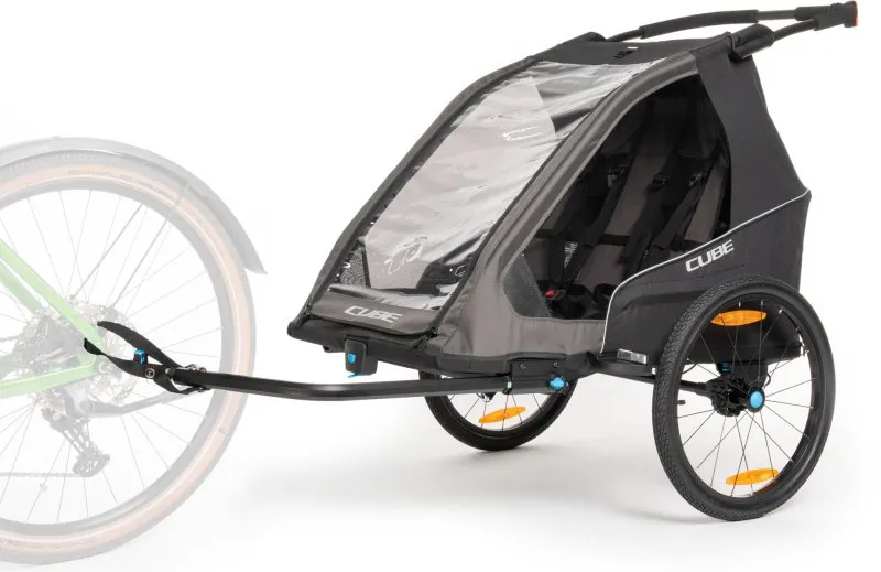 Cube Pure Double Kids Trailer in Black/Grey-1