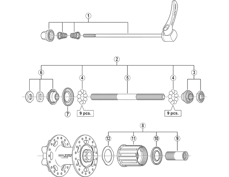 Balfes Bikes Shimano FH-M529 left hand lock nut unit | Free postage over £30, £10 off first order, price match & 0% finance.