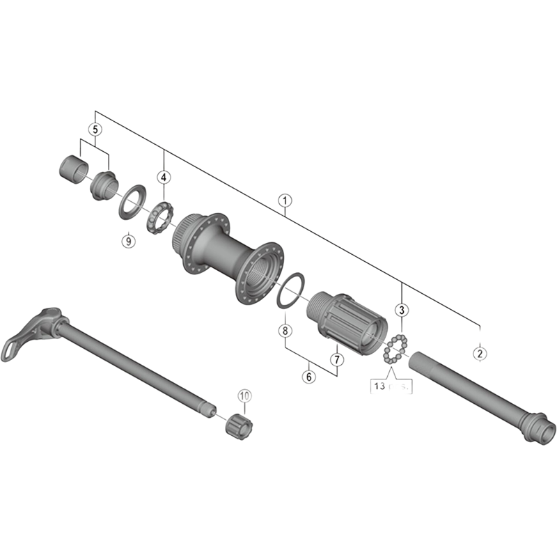Balfes Bikes Shimano FH-M785 left hand lock nut and cone - M14 with dust cover | Free postage over £30, £10 off first order, price match & 0% finance.
