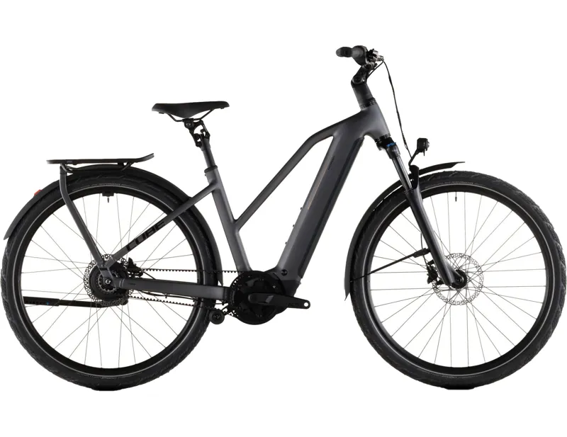 Cube Kathmandu Hybrid Comfort Pro 800 Trapeze Electric Hybrid Bike 2026 in Slabgrey/Black