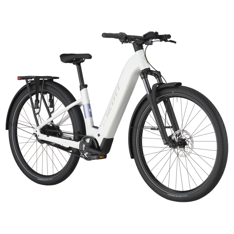 Scott Sub 10 Belt Wave Electric City Bike 2025 in Bianco White-1