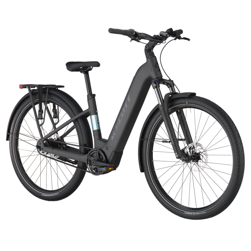 Scott Sub 20 Belt Wave Electric Hybrid Bike 2025 In Midnight Grey-1