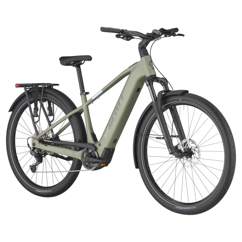 Scott Sub 30 Electric City Bike 2025 in Aztec Green-1