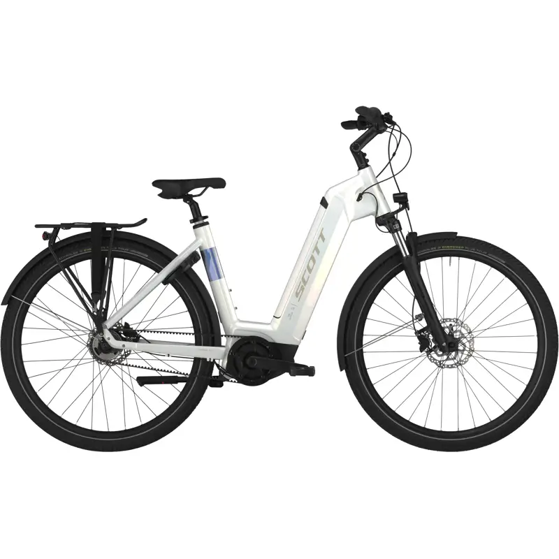 Balfes Bikes Scott Sub 40 Belt Wave Electric City Bike 2025 in Bianco White | Free postage over £30, £10 off first order, price match & 0% finance.