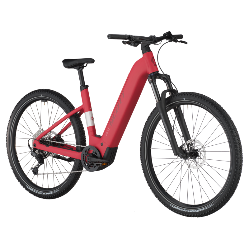 Scott Axis 30 Wave Electric Hybrid Bike 2025 in Raspberry Red-1
