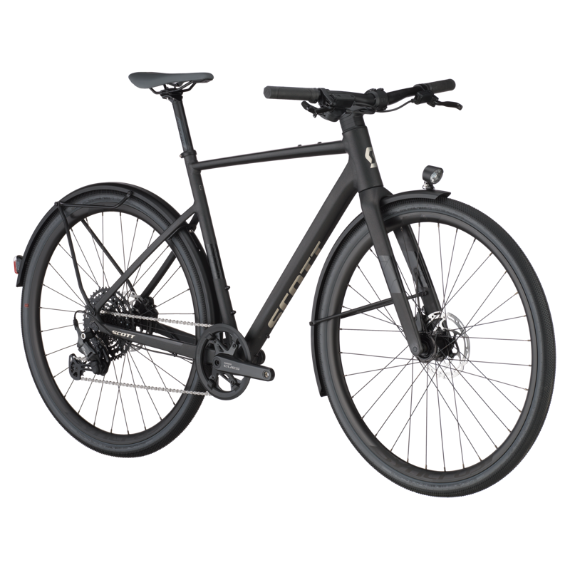 Scott Metrix 20 Equipped Hybrid Bike 2025 in Champion Black-1