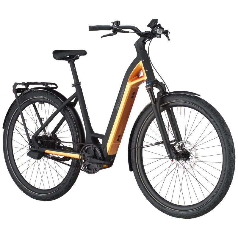 Bergamont E-Ville 10 Belt Electric Hybrid Bike 2025 in Yellow Sunrise-1