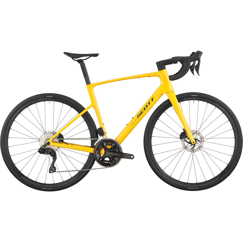 Balfes Bikes Scott Addict 40 Road Bike 2026 in Vivid Yellow | Free postage over £30, £10 off first order, price match & 0% finance.