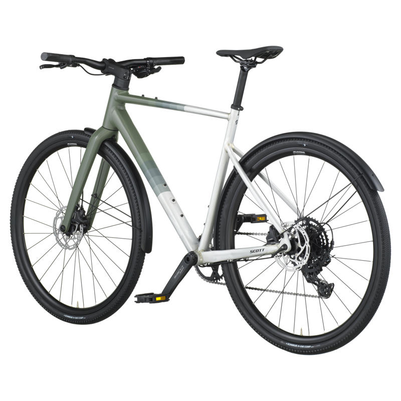 Scott Metrix 30 Equipped Hybrid Bike 2026 in Alloy Silver / Wenge Green-2