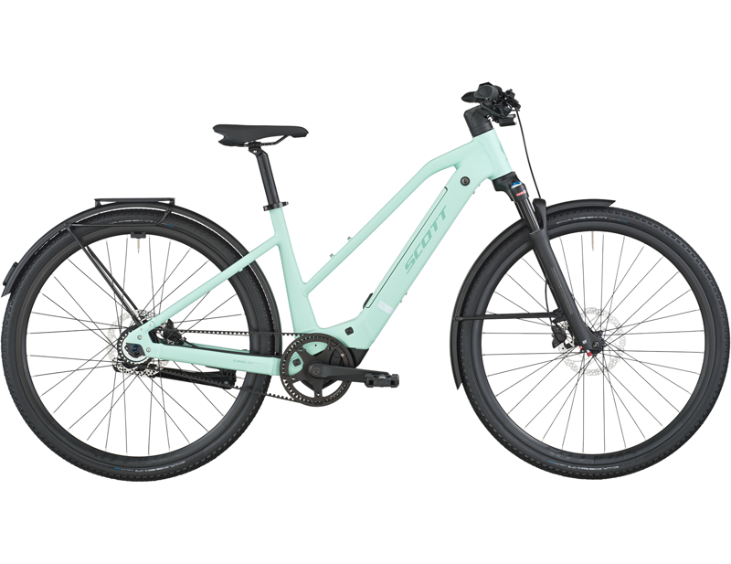 Balfes Bikes Scott Passage 10 Belt Slope Electric Hybrid Bike 2026 in Mint Green | Free postage over £30, £10 off first order, price match & 0% finance.