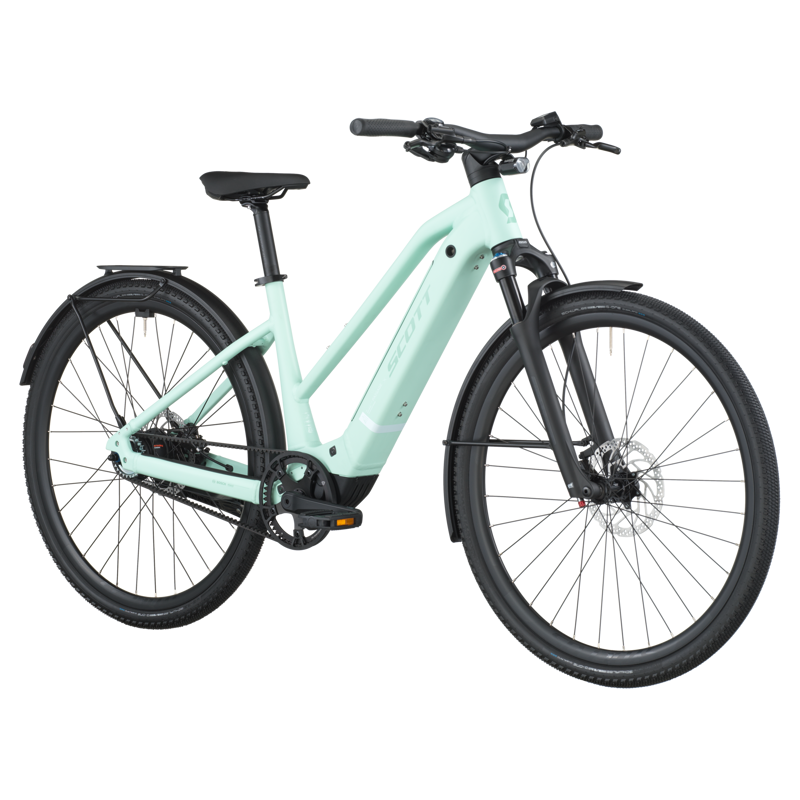 Scott Passage 10 Belt Slope Electric Hybrid Bike 2026 in Mint Green-1
