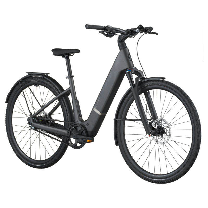 Scott Passage 10 Belt Wave Electric Hybrid Bike 2026 in Midnight Grey-1