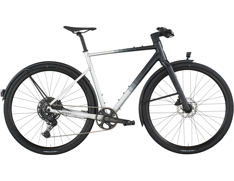 Scott Metrix 20 Equipped Hybrid Bike 2026 in Alloy Silver / Black