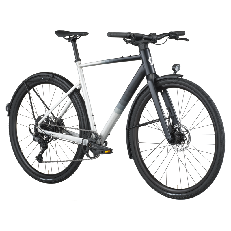 Scott Metrix 20 Equipped Hybrid Bike 2026 in Alloy Silver / Black-1