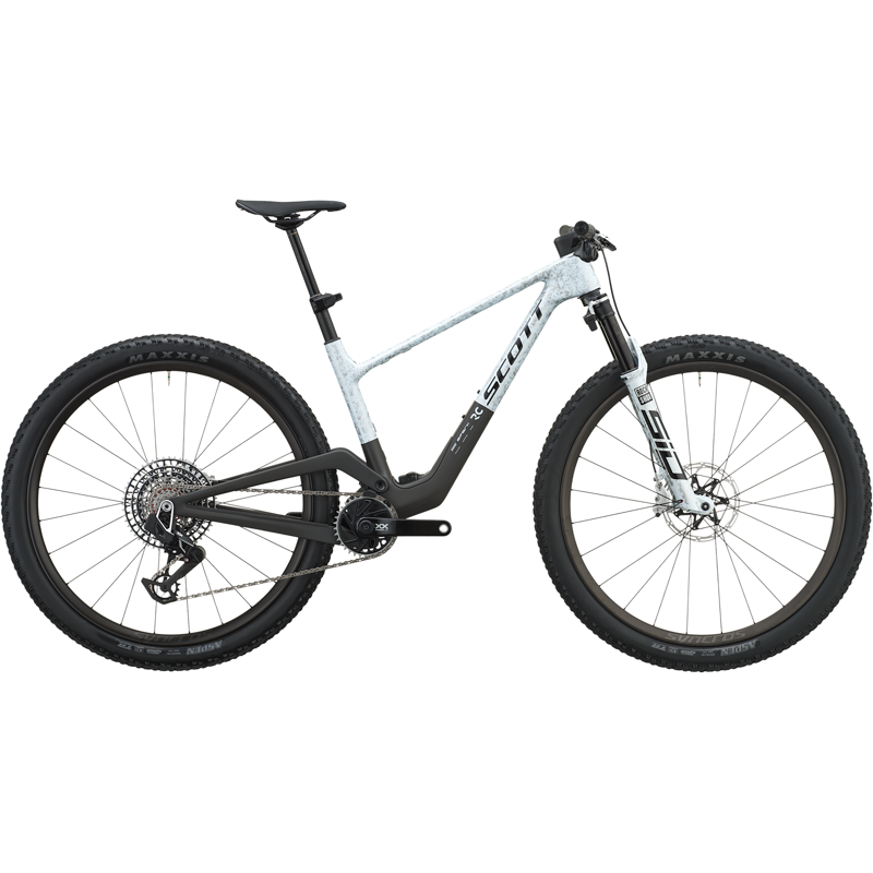 Balfes Bikes Scott Spark RC World Cup Evo Full Suspension Mountain Bike 2027 in Rush White/Carbon Black | Free postage over £30, £10 off first order, price match & 0% finance.