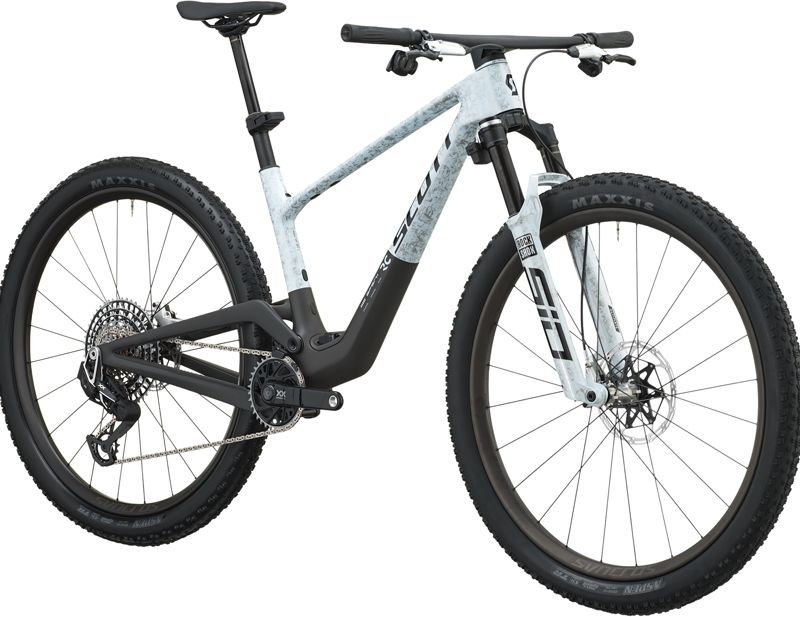 Scott Spark RC World Cup Evo Full Suspension Mountain Bike 2027 in Rush White/Carbon Black-1