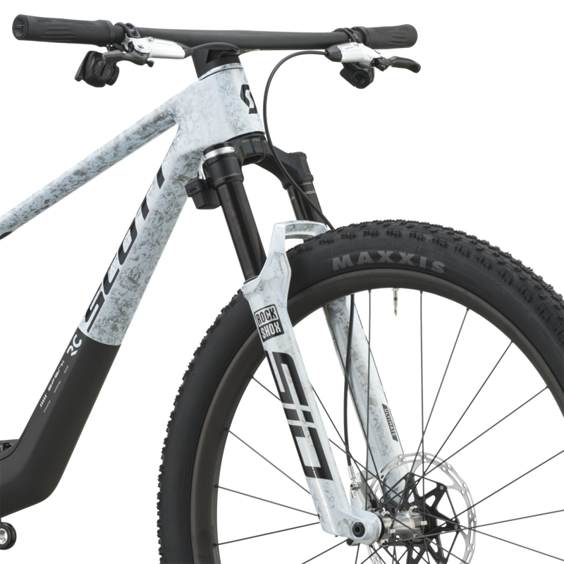 Scott Spark RC World Cup Evo Full Suspension Mountain Bike 2027 in Rush White/Carbon Black-6
