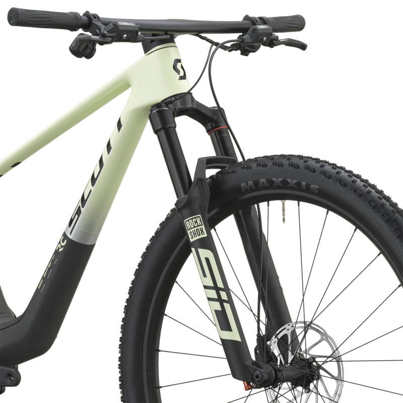 Scott Spark RC Team Full Suspension Mountain Bike 2027 in Cream Green/Carbon Black-3