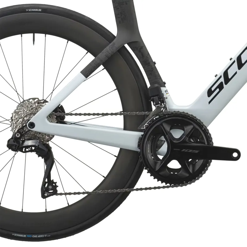 Scott Foil RC 20 Carbon Road Bike 2027 in Cumulus White and Carbon Black-3