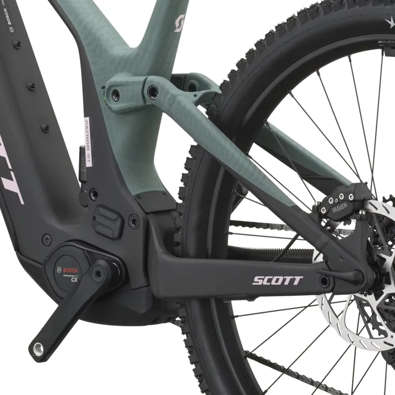 Scott Patron ST 10 Electric Carbon Full Suspension MTB 2027 in Moss Green and Carbon Black-4
