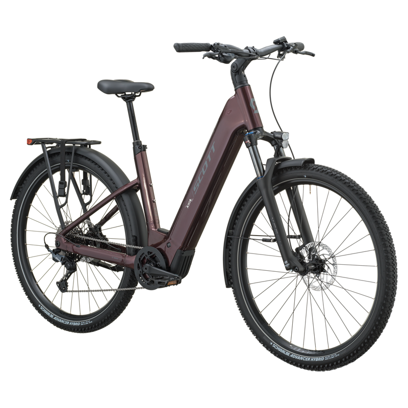 Scott Axis 10 Wave Electric Hybrid Bike 2027 in Aubergine Red-2