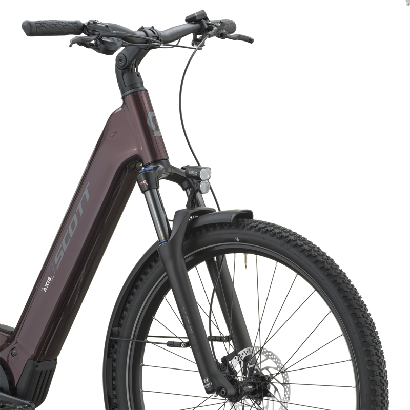 Scott Axis 10 Wave Electric Hybrid Bike 2027 in Aubergine Red-3
