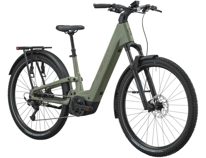 Scott E-Ville 10 SUV Electric Hybrid Bike 2027 in Tawny Green-2
